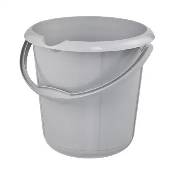 keeeper mika eco runder Reinigungseimer, 10 Liter, Steingrau, 100% Recyclingkunststoff, ergonomischer Griff 1171015000000