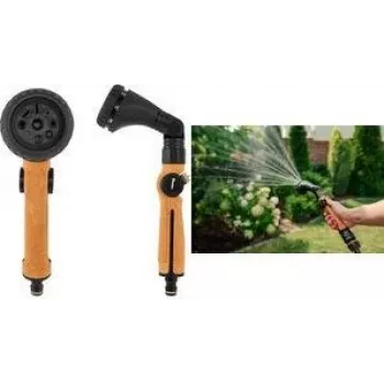 Bradas CORK LINE Gartenspritzpistole mit 8 Sprühmustern, Zinklegierungsgehäuse, Kork-akzentuierter Softgriff, Schnellanschluss-kompatibel CORK-1040