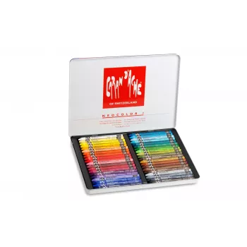 CARAN D'ACHE Neocolor I Wachsmalstifte, 40er-Set, Rund, Sortierte Farben, Papierhülle 7000.340