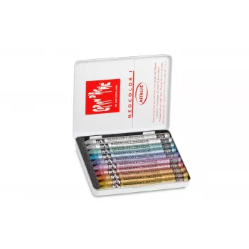Caran d'Ache Neocolor I Metallic Wachsmalstifte, 10er-Set, rund mit Papierhülle 7004.310