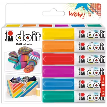 Marabu DO IT Craft Marker Acrylmarker, 6er-Set, wasserbasiert, schnell trocknend 0128000000201