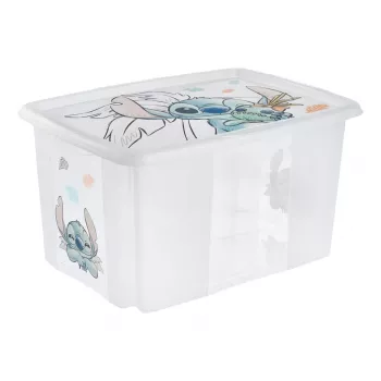 keeeper Aufbewahrungsbox karolina Stitch, 45 Liter stapelbare/nestbare Box mit Deckel, transparent PP, 1 Stück 1223900131900