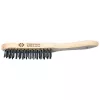 C.K Tools 4-reihige Drahtbürste aus gehärtetem und angelassenem Stahl mit Holzgriff (T6238 4)