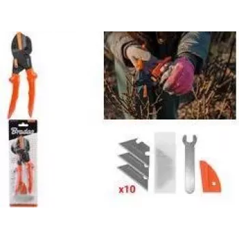 Bradas V-SERIES Multifunktions-Gartenschere mit austauschbarer Ambossklinge, Orange, 1 Stück (KT-V1)