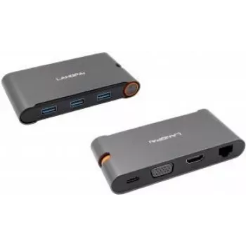 EXSYS EX-1220HM USB 3.2 Gen 1 Metall-Hub mit 7-in-1 Ports für Notebook, MateBook und MacBook