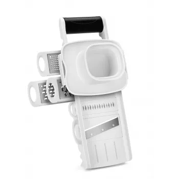 Metaltex Profi Multi-Grater Mandoline, 5 Einsätze, Weiß/Schwarz 194875084