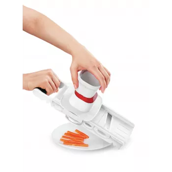 Metaltex Profi Multi-Grater Mandoline, 5 Einsätze, Weiß/Schwarz 194875084