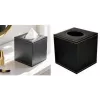 DEFLECTO DEFTISSQU quadratische Kunstleder-Taschentuchbox-Abdeckung in Schwarz