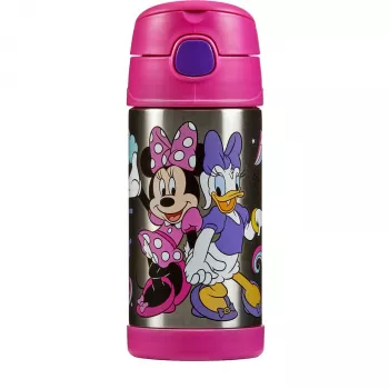 THERMOS FUNTAINER Trinkflasche mit Strohhalm, Disney Minnie Mouse, 0,35 L, Edelstahl, Rosa 4113.412.035
