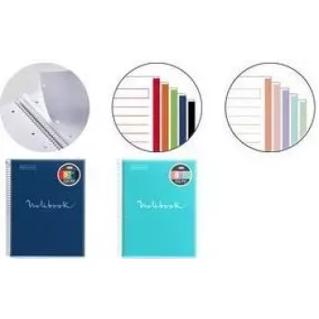 MIQUELRIUS Collegeblock Notizbuch EMOTIONS, DIN A5, Rosa kariert, 120 Blatt, 90 g/m² weißes Papier, Spiralbindung, 4-fach gelocht, 1 Stück (MR46105)