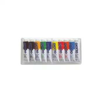 GIOTTO Extra Fine Gouache Farbkasten, 10 x 10 ml Aluminiumtuben, verschiedene Farben F30190000