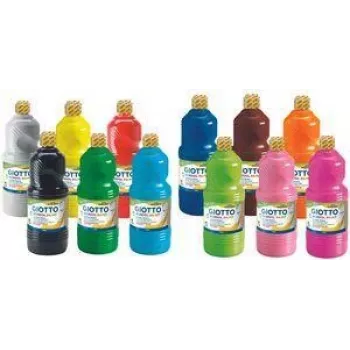 GIOTTO Gouachefarbe SCHULMALFARBE, 1000 ml, verschiedene Farben, gebrauchsfertig, mischbar, waschbar - 1 Stück (F535600)