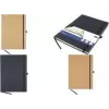 KANGARO K-552261 A4 liniertes Notizbuch, 96 Blatt, schwarzer PU-Hardcover, Chamois-Papier