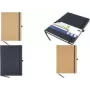 KANGARO K-552261 A4 liniertes Notizbuch, 96 Blatt, schwarzer PU-Hardcover, Chamois-Papier