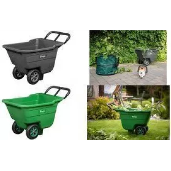 Bradas HANDY-GO Garten-Schubkarre 90 L Grün, 150 kg Tragkraft, Kunststoffwanne, Stahlrahmen, Luftrad TQ-WB090GR