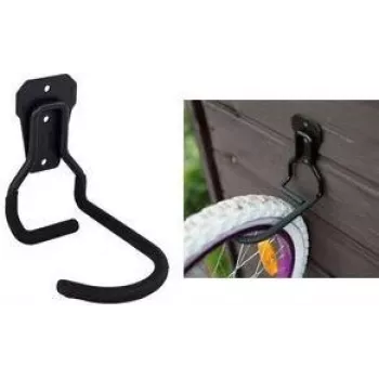 Bradas Schwerlast J-Form Fahrrad-Wandhalterung Haken, Stahlplatte 60 x 85 mm, 3 Löcher, 1 Stk. (DIY-HG2140)