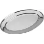 Metaltex Ovale Servierplatte, Edelstahl, Hochglanzpoliert, 300 mm Breite, Silber, Spülmaschinenfest, 1 Stück 690715010