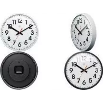 NEXTIME NXT Quarz-Wanduhr 260 mm schwarzes Gehäuse weißes Zifferblatt 7308ZW