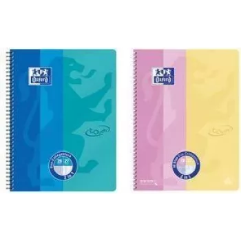 Oxford Collegeblock DUO Touch A4+ Pink/Gelb - 80 Blatt liniert mit Soft-Touch-Hülle 400207175