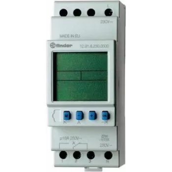 Finder 12.91.8.230.0000 Digitale Zeitschaltuhr, DIN-Schiene, 1 Wechsler, 16 A, 230 V AC, Tagesprogramm