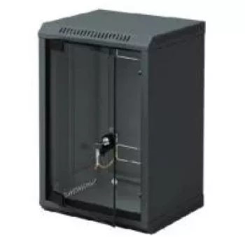 Triton 10 inch Wandgehäuse 6U 300mm tief, Glastür, Schwarz RAL 9005 RBA-06-AS3-BAX-C1