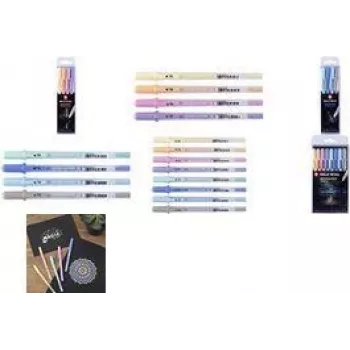 SAKURA Gelly Roll Moonlight Pastel Gelstift-Set, 8 verschiedene fluoreszierende Farben, 0,5 mm feine Spitze POXPGBMOO8