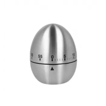 Metaltex Mechanischer Eieruhr, Eierförmig, Edelstahl, 60 Minuten, Silber 259221000