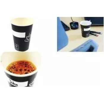 KANGARO Eco Pappbecher 180 ml Schwarz/Weiß Heiß- & Kaltgetränke (1 Stk) K-157001