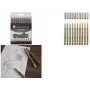 SAKURA Pigma Micron Fineliner-Stiftset, 10 Schwarz, Linienbreiten 0,15–0,70 mm, POXSDK10A