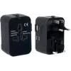 PAVO Universal-Reiseadapter mit USB-Ladefunktion (US/AU/EU/UK), Schwarz 8025329