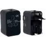 PAVO Universal-Reiseadapter mit USB-Ladefunktion (US/AU/EU/UK), Schwarz 8025329