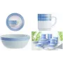 Esmeyer Arcoroc BRUSH Servierschüssel-Set, 170 mm, Blau/Weiß, Hartglas, spülmaschinenfest, 6 Teile (415-065)