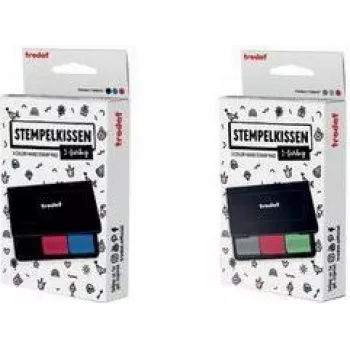 Trodat 9051 Mehrfarben-Stempelkissen, 3 Farben Schwarz/Rot/Blau, 90 x 50 mm, dokumentenechte Tinte 204097