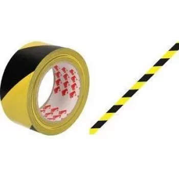 RAADHUIS Bodenmarkierungsband, 50 mm x 33 m, Schwarz/Gelb PVC, 1 Rolle RD-351142-3