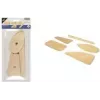 Kangaro Holzspatel-Set für Ton, 5-teilig zum Formen, Schaben und Glätten von Ton oder Porzellan (K-840101)