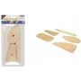 Kangaro Holzspatel-Set für Ton, 5-teilig zum Formen, Schaben und Glätten von Ton oder Porzellan (K-840101)