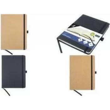 KANGARO K-552341 A5 Notizbuch mit Kork-Hardcover, 96 liniierte Blätter, Chamois 80 g/m²