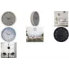 NEXTIME NXT ECO Wanduhr 300 mm beiges Zifferblatt graues Gehäuse weiße Ziffern Quarz 7373BE