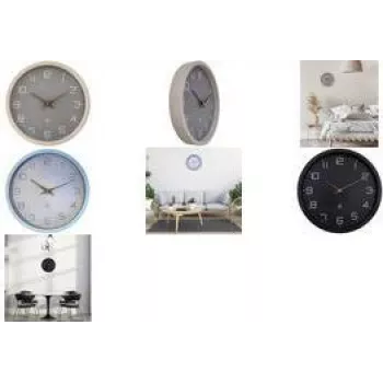 NEXTIME NXT ECO Wanduhr 300 mm beiges Zifferblatt graues Gehäuse weiße Ziffern Quarz 7373BE