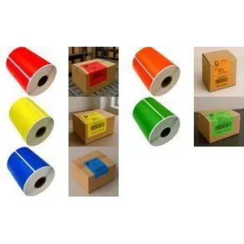 RILLPRINT 67842 Thermodirekt-Rollenetiketten für Zebra-Drucker, 102 x 152 mm, Orange, Permanentkleber, 1 Rolle