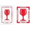 RILLPRINT 76810 Zerbrechliche Warnetiketten, Permanentklebend, Weiß/Rot, 74 x 105 mm, 500 Etiketten pro Rolle