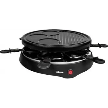 Tristar RA-2998 Raclette-Grill mit 6 Antihaft-Pfännchen, 800 W, Schwarz