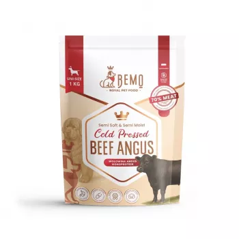 BEMO Kaltgepresstes Rindfleisch Angus Mono Trockenfutter für Hunde - 1kg