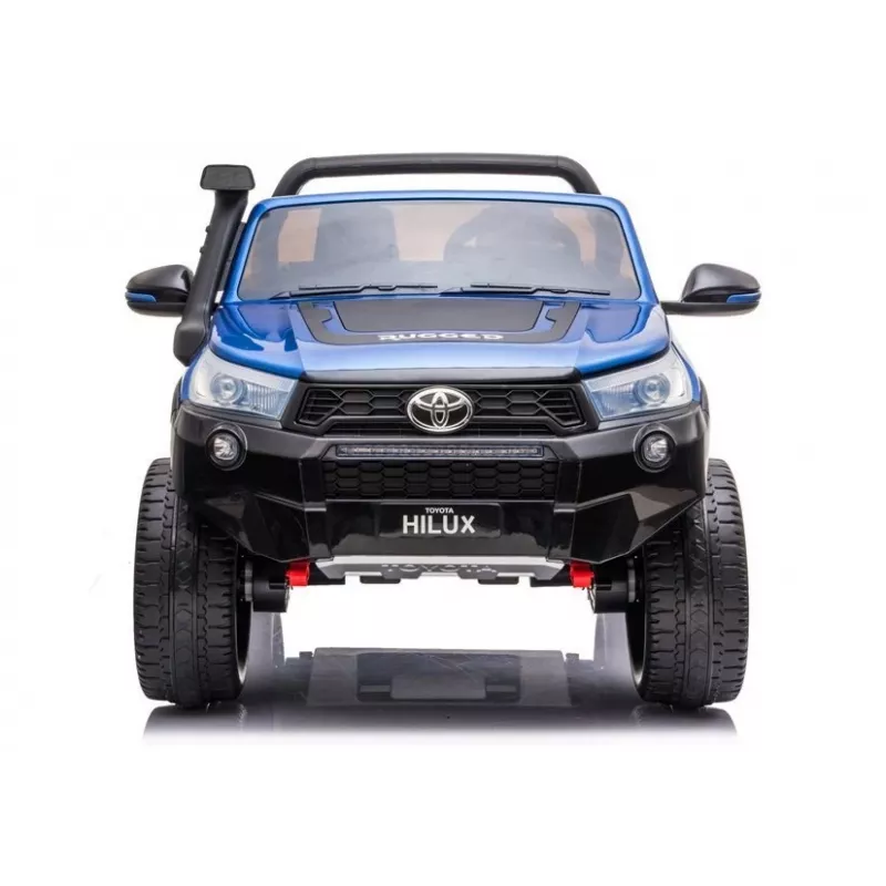 LEAN CARS Toyota Hilux DK-HL850 Elektrisches Spielauto für Kinder, Blau lackiert, 4x4, 2-Sitzer, Fernbedienung, LED-Lichter, MP3, Bluetooth