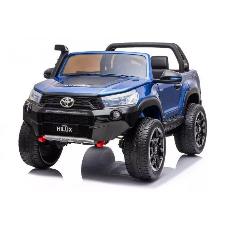 LEAN CARS Toyota Hilux DK-HL850 Elektrisches Spielauto für Kinder, Blau lackiert, 4x4, 2-Sitzer, Fernbedienung, LED-Lichter, MP3, Bluetooth