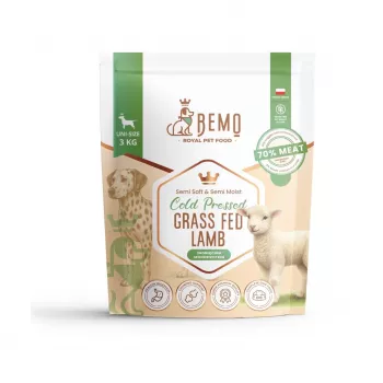 BEMO Kaltgepresstes Lamm aus Weidehaltung - Trockenfutter für Hunde - 3kg