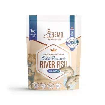 BEMO Kaltgepresstes Flussfisch Mono Trockenfutter für Hunde 1kg