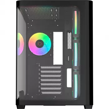 Ocypus Iota C70 Curve ARGB Digital Schwarz Mid-Tower Gehäuse, 270° Panorama-Tempered-Glas
