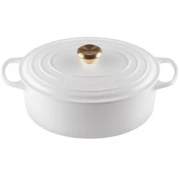 Le Creuset Gusseisen-Bräter oval 31cm / 6,3L Weiß
