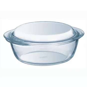 Pyrex Essentials 3L runder Glasbehälter mit Deckel, Borosilikatglas, Ø22cm
